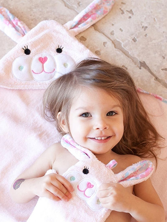 Zoocchini Baby Hooded Bath Towel Pink 77x77cm