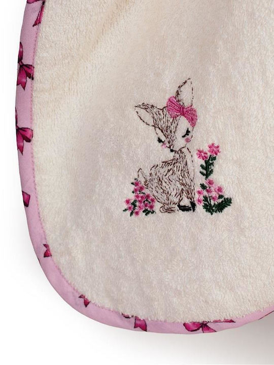 Dimcol Baby Hooded Towel Deer Ecru-Pink 75x85cm