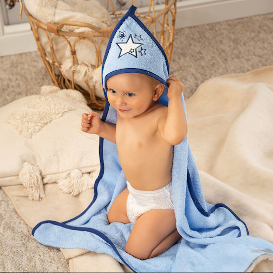 Akuku Baby Hooded Towel Bathrobe Blue 100x100cm