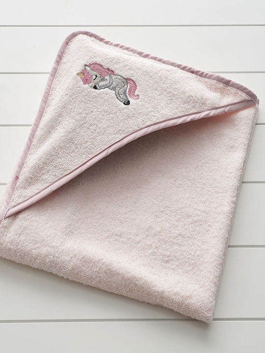 Vesta Home Baby Bath Towel Hooded Simona Pink 75x75cm