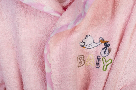 Dimcol Детски Халат Худи Stork Розов