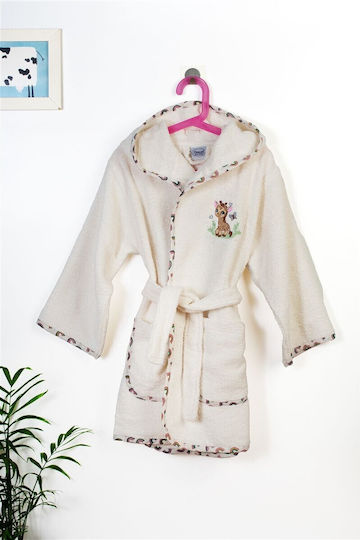 Dimcol Kids Bathrobe Giraffe Multicolour with Hood