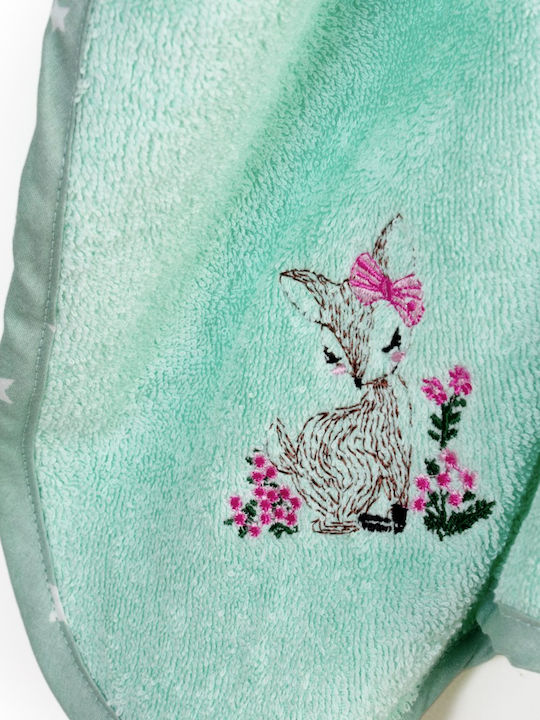 Dimcol Baby Hooded Towel Deer Mint 75x85cm