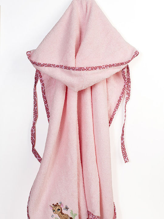 Dimcol Baby Hooded Towel Giraffe Pink 75x85cm