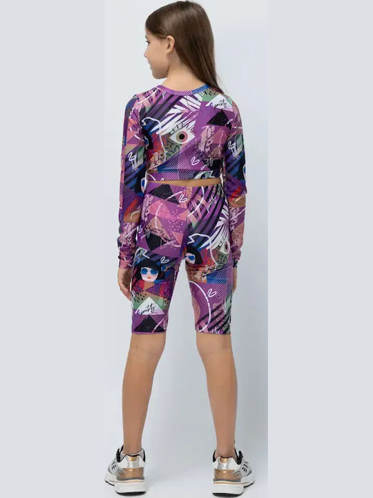 Kids Cycling Short Leggings Violet Seen
