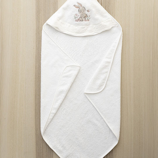 Nima Baby-Badetuch mit Kapuzen Weiß 75x75cm