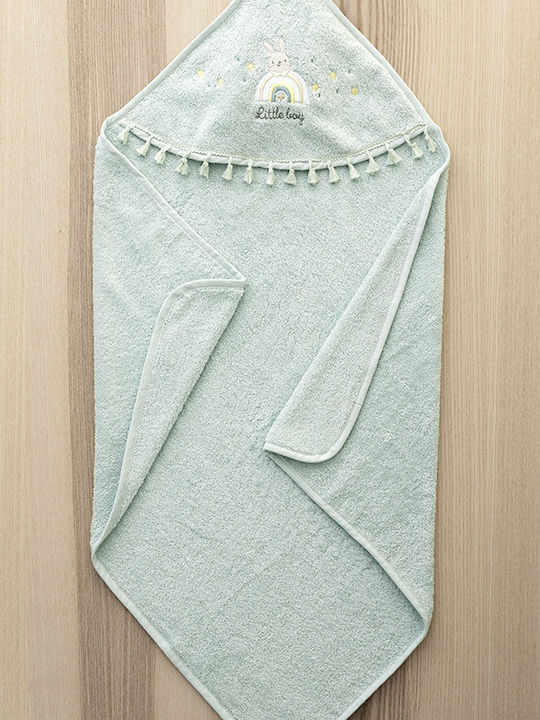 Nima Baby Hooded Bath Towel-Robe Petit Bebe White 75x75cm