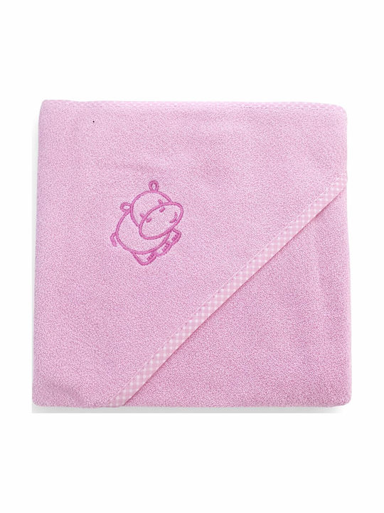 Sensillo Baby Hooded Towel Pink 80x80cm