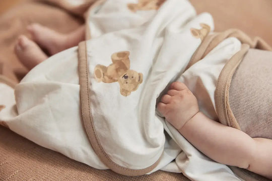 Jollein Baby-Badetuch mit Kapuze Teddy Bear 75x75cm