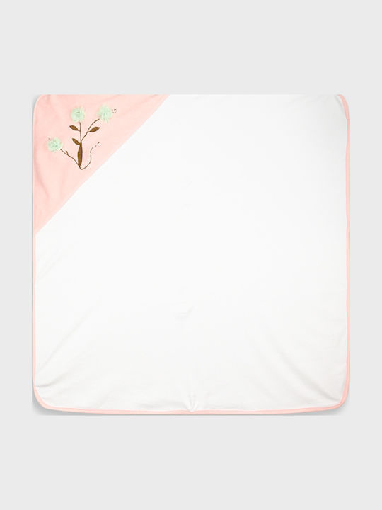 Energiers Baby Hooded Bath Towel with Hood White 90x90cm