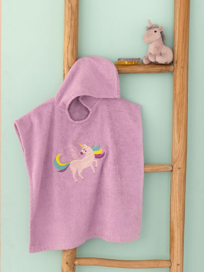 Palamaiki Пончо за бебе Худи Unicorn Magic Лилав