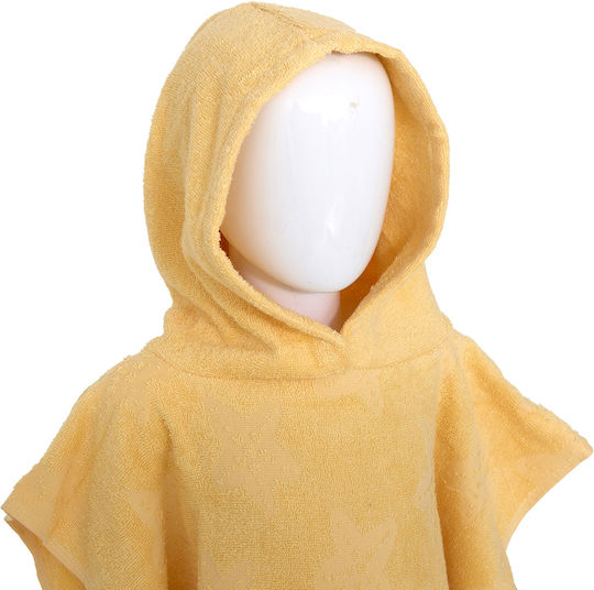 Baby Poncho Bathrobe Hooded Sea Yellow 55x70cm