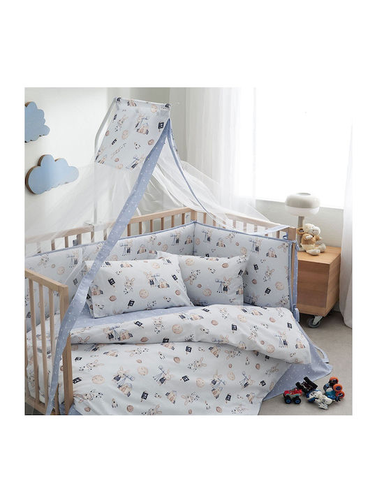 Vesta Home Baby Mosquito Net for Crib Astra Made of Light Blue Tulle 490x180cm