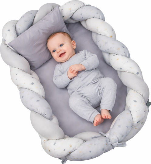 Kamtex Baby Pernă pentru bebeluși în formă de cuib Gri 45x70buc Kamtex Baby Pernă pentru bebeluși în formă de cuib Gri 45x70buc