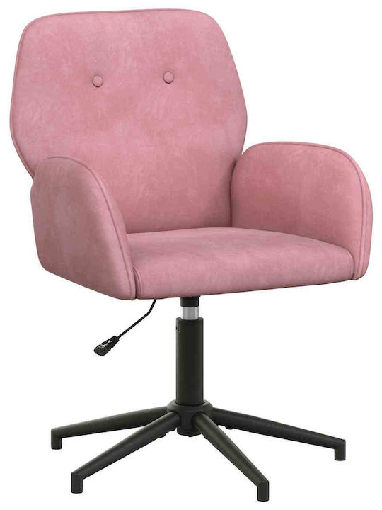 Drehbarer Besucherstuhl mit Armlehnen in Rosa Farbe 54x55x90cm