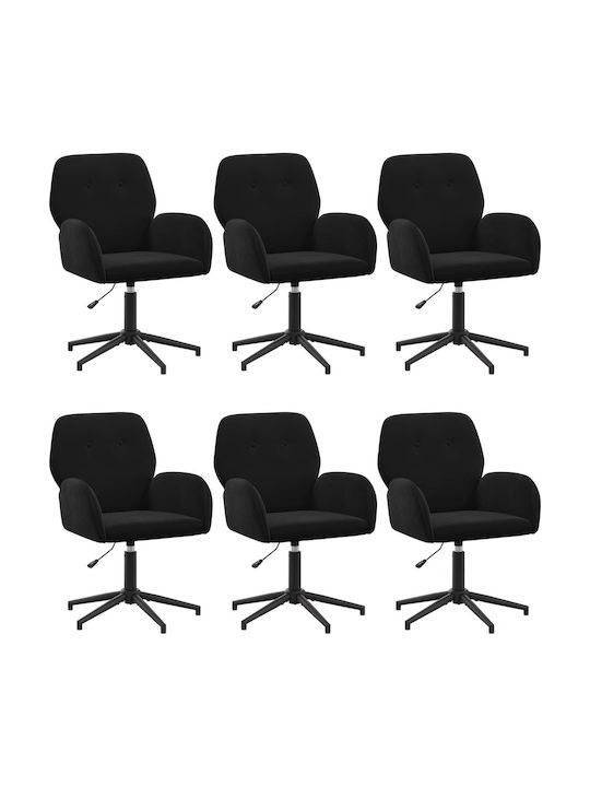 Swivel Visitor Chair with Arms in Black Colour 54x55x90cm 6 Pieces