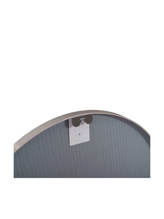 Freebox Wall Mirror with Silver Metallic Frame Diameter 80cm 1pcs