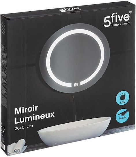 5Five Wall Mirror with LED Lighting Diameter 45cm 1pcs