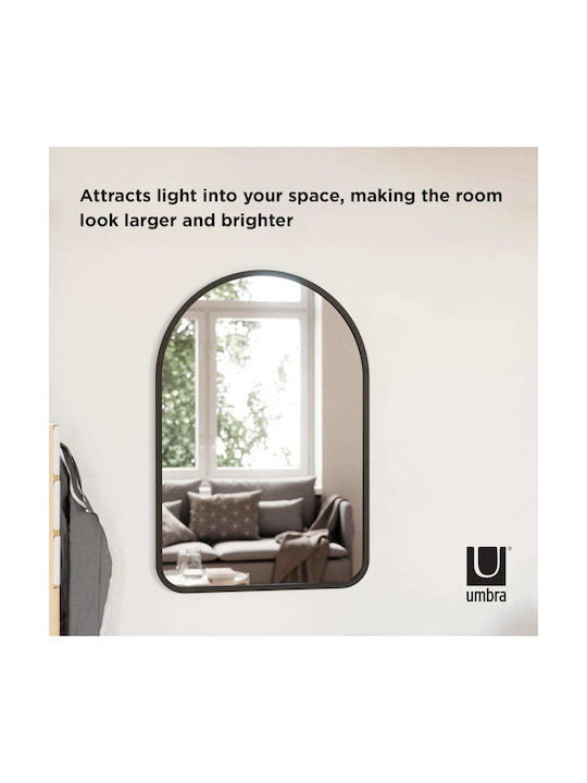 Umbra Hub Arched Wandspiegel mit Black Kunststoff Rahmen 91.4x61cm 1Stück