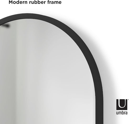 Umbra Hub Arched Wandspiegel mit Black Kunststoff Rahmen 91.4x61cm 1Stück