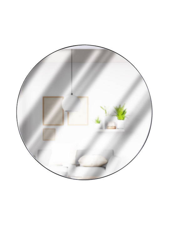Zaros Wall Mirror with Black Frame Diameter 55cm 1pcs