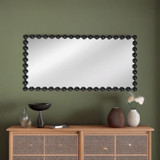 Artekko Dia Oglindă de Perete De Corp Întreg cu Negru Ramă din Metalic 130x70cm 1buc