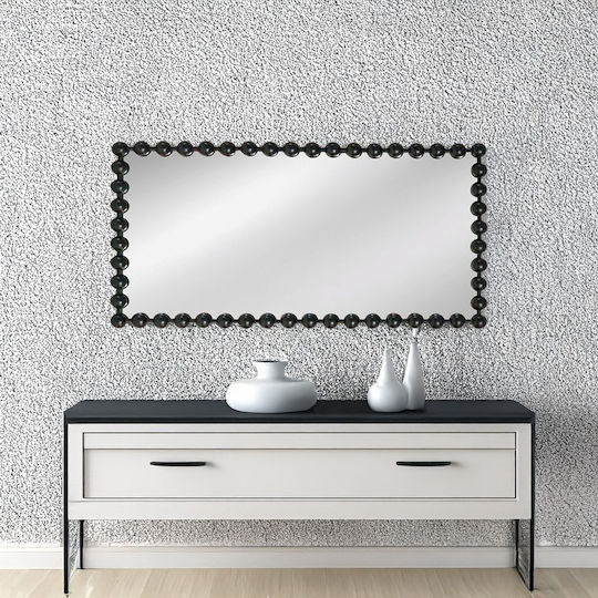 Artekko Dia Oglindă de Perete De Corp Întreg cu Negru Ramă din Metalic 130x70cm 1buc