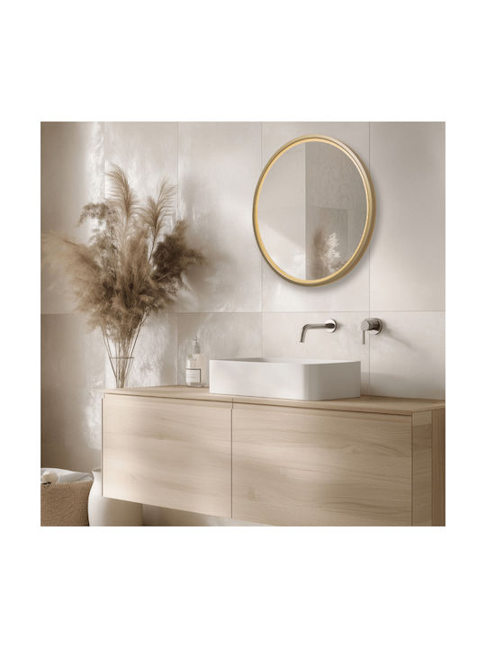 Zambelis Lights Wall Mirror with Black Aluminum Frame & LED Lighting Diameter 60cm 1pcs