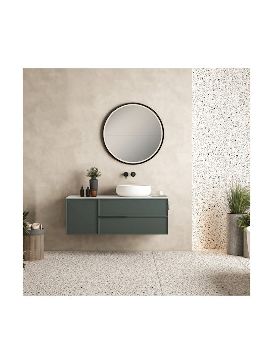 Zambelis Lights Wall Mirror with Black Aluminum Frame & LED Lighting Diameter 60cm 1pcs