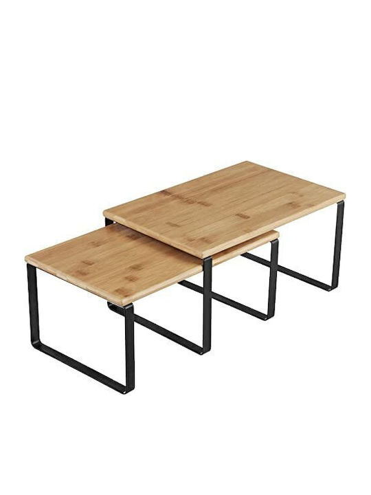 Songmics Επιτραπέζια Βάση Bamboo 29.7x19.5x15.5εκ. 2τμχ Καφέ