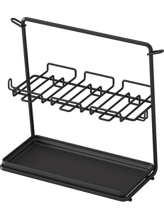 Metaltex Επιτραπέζια Βάση My Pockets Lava Μεταλλική 26x14x23εκ. Μαύρη