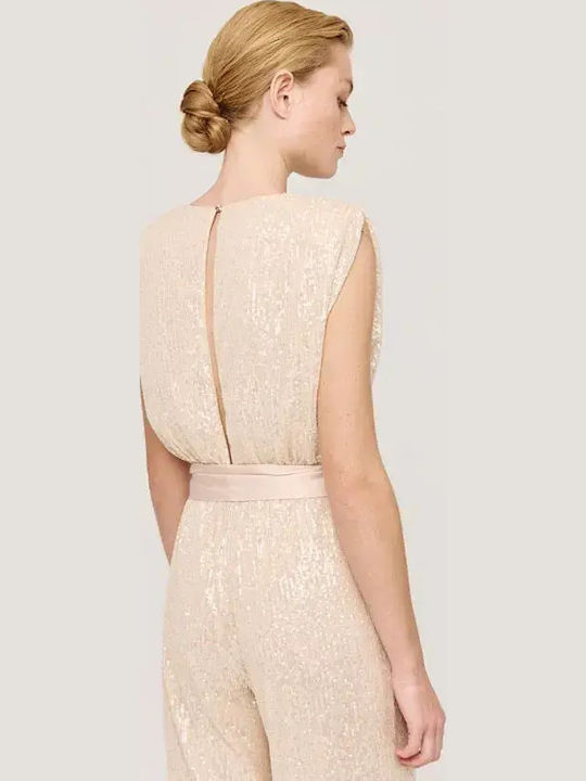 Women's Sleeveless One-piece Jumpsuit Sand