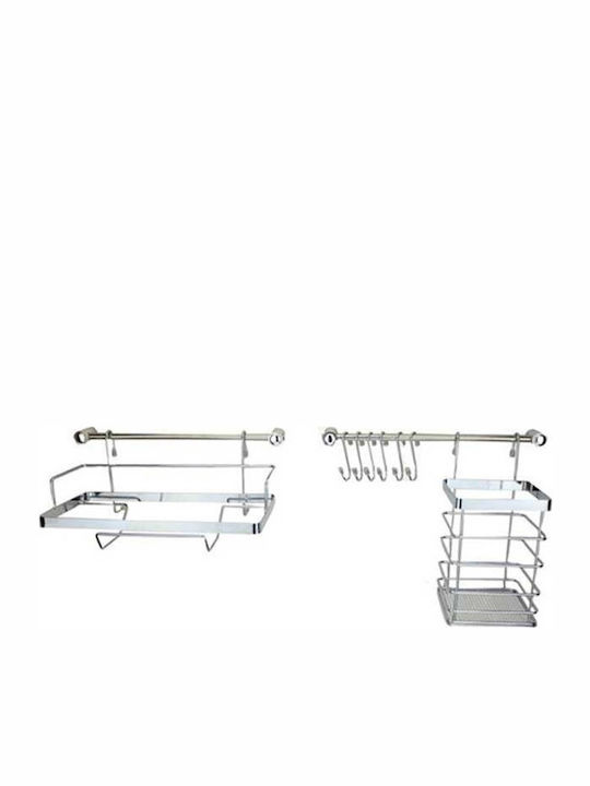 Metlex Wandmontage Metallisches Regal 28x13cm 10 Stück Silber