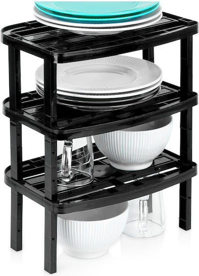 Vilde Suport De Masă Din Plastic 31x22x14.5cm 3 Bucăți Negru