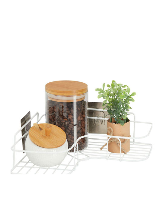Relaxdays Wall Metal Shelf 26x26x5.5 cm White