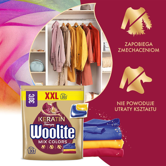 Woolite Mix Colors Waschmittel für Wolle & Farbige Kleidung (33 Kapseln)