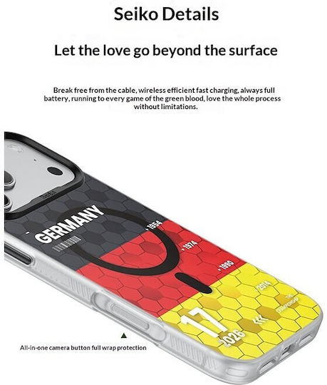 Benks D3 Football Theme Magsafe Hard Silicone Case German Will Apple iPhone 17 Pro Max