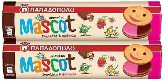 Παπαδοπούλου Μπισκότα Mascot με Γέμιση Σοκολάτα 2τμχ 200gr