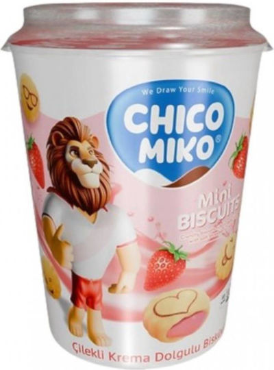 Μπισκότα Mini με Γέμιση Φράουλα 125gr