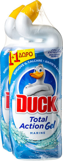 Duck Total Action Почистващ гел Тоалетна с аромат Морски 2x750мл