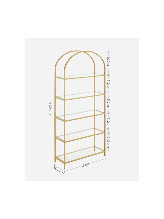 Bücherregal Gold 83x30.2x183.5cm