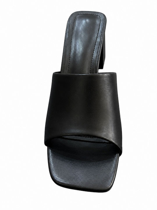 Mules With Chunky High Heel In Black Colour