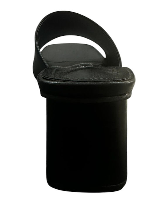 Mules With Chunky High Heel In Black Colour