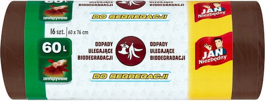 Jan Niezbędny Βιοδιασπώμενες Σακούλες Απορριμάτων Χωρητικότητας 60лт 16бр Кафяв