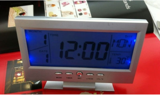 Масов Часовник Дигитален LED Пластмасов Сребрист 1025