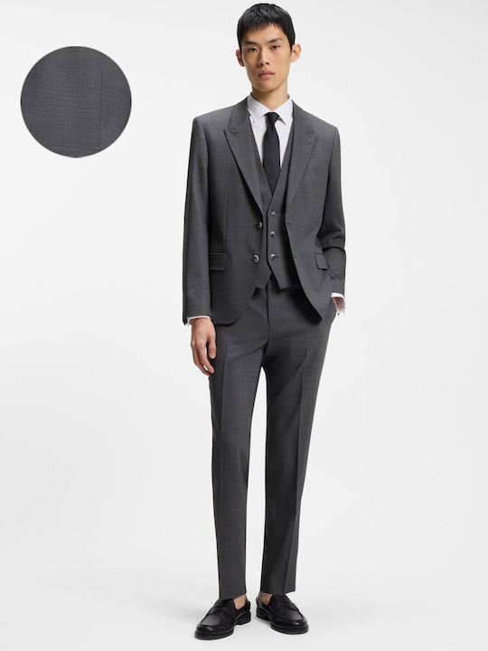Henry Getlin Winter Men's Suit with Vest Slim Fit Grey