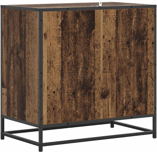 Wooden Bedroom Chest of Drawers with 3 Drawers Aged Wood 70x41x70cm