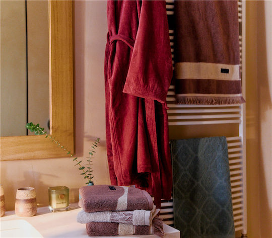 Nef-Nef Homeware Badehandtuch Viper 70x140εκ. Brown Gewicht 550gr/m²