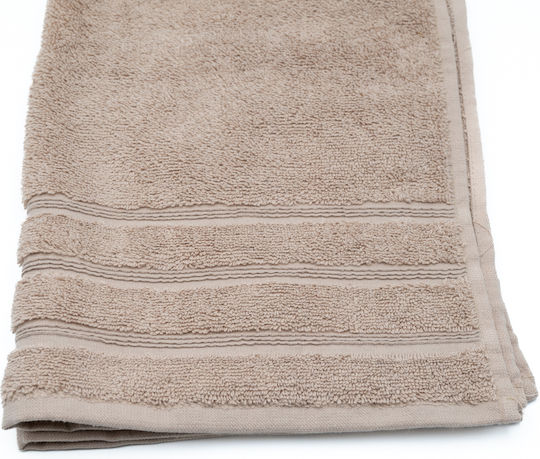 Sidirela Πετσέτα Προσώπου Line 50x90εκ. Beige Βάρους 550gr/m²