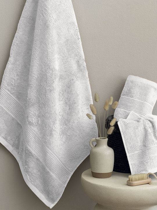Palamaiki Badehandtuch Vins 70x140εκ. White Gewicht 600gr/m²